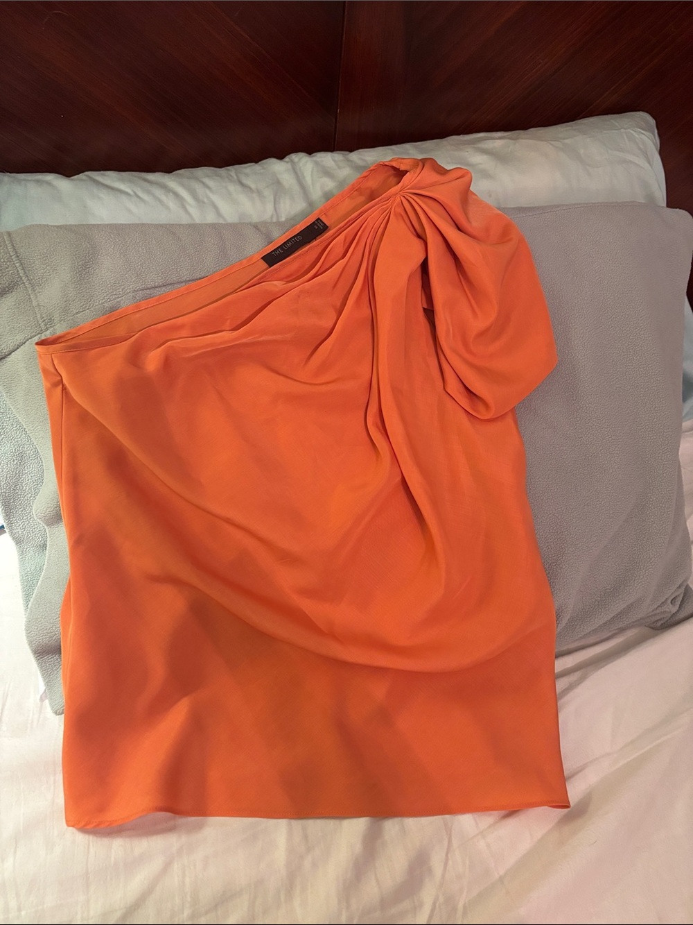 The Limited One-Shoulder Orange Drape Top